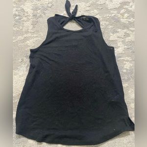 Old Navy Size S Tall Black Top/tee/t-shirt/blouse/bow/sleeveless EUC